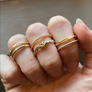 NEW Dainty Fashion Rings - Set of 6, Gold